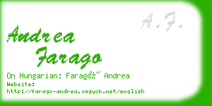 andrea farago business card